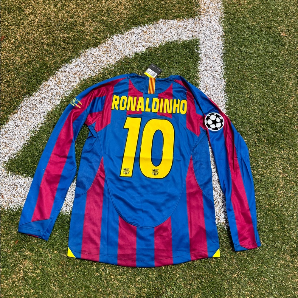 Barcelona 2006 Blue and Red Soccer Jersey with Ronaldinho 10
